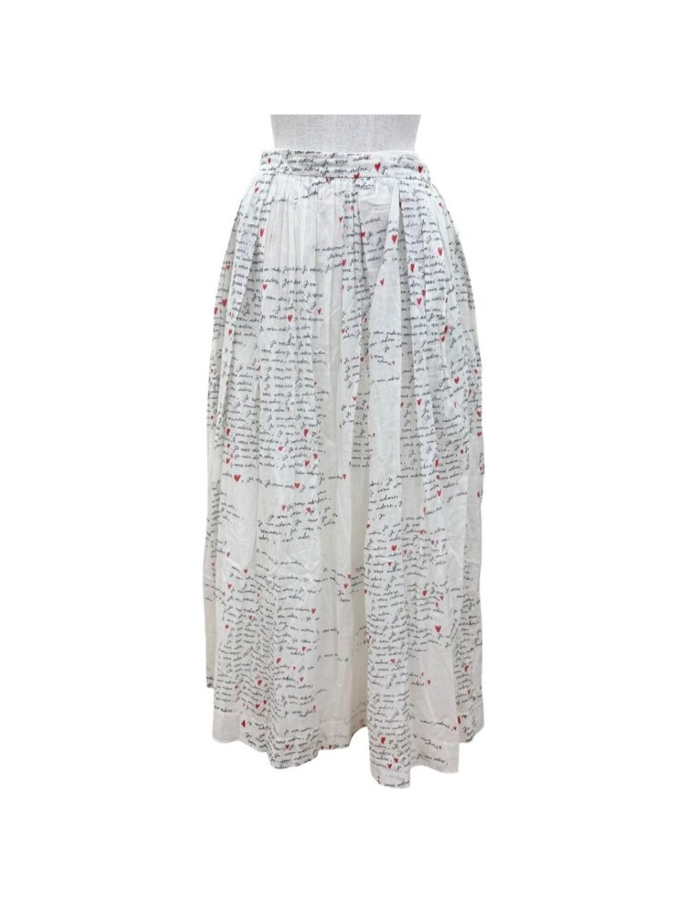 Dior Amour Je Vous Adore Long Length Flare Skirt White 38